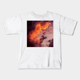 Clouded Sky Scene, Vintage Wall Art, Cloudy Sky Landscape, Sunny Sky, Sunrise Sunset, summer skies Kids T-Shirt